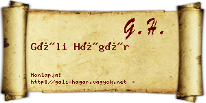Gáli Hágár névjegykártya